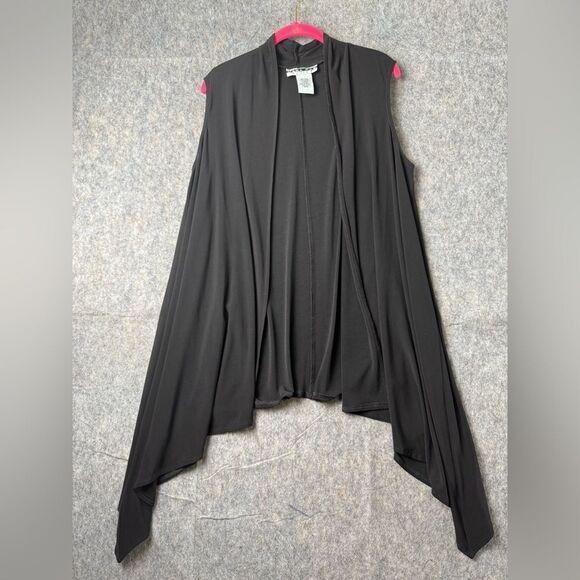 Dana Kay Cardigan Sweater Womens Size 16W Black Polyester Long Sleeve Open Front - Picture 1 of 4